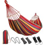 Hamac extra large en toile double de camping brsilien avec 2 sangles d'arbre de remplacement pour jardin, ...