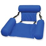 Kkmoon - hamac gonflable 2 - en - 1 avec dossier - bleu saphir - pour piscine / plage - chaise flottante ...