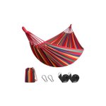 Hamac de jardin extrieur hamac de camping en plein air portable en toile lger avec sangles respectueuses ...