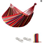 [jamais utilis] hamac de jardin d'extrieur, portable et lger, en toile, avec sangles respectueuses ...