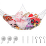 Hamac pratique pour jouets en peluche, filet de rangement mural � mailles larges pour jouets, � suspendre ...