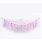 Hamac pour jouets - sac en filet - rose et bleu - hamacs - sac de rangement pour peluches - sac de rangement ...