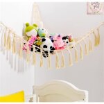 Hamac en macram� pelucheux avec lumi�re, filet de suspension pour jouets d'animaux, sac en maille de ...