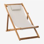 Sklum - hamac pliant avec coussin en bois kardis tapioca beige