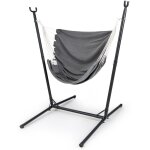 Costway - hamac avec structure, chaise pivotante avec hauteur rglable sur 6 positions et poche latrale, ...