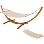 Hamac sur pied, 2 hamacs inclus, supporte 200 kg, support en bois 320×120×120 cm - belonid Hamac sur pied, 2 hamacs inclus, supporte 200 kg, support en bois 320×120×120 cm - belonid
