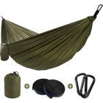 Hamac ultra - l�ger en nylon 200kg capacit� de charge 270x140cm avec 2 x sangles en nylon et 2 x mousquetons ...
