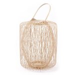 Hana - lanterne l en bambou tress  la main - avec verre pour photophore - 40cm - style bohme et ethnique ...