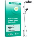 Hansgrohe - activera s - set de douche sans mitigeur, diam�tre 24 cm, 2 jets, ecosmart, chrome 28074000 ...