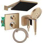 Colonne douche thermostatique hansgrohe ecostat square douche t�te pulsifys flexible designflex douchette ...