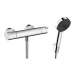 Hansgrohe ecostat set mitigeur thermostatique douche + douchette  main xxl 105mm 3 jets + flexible de ...