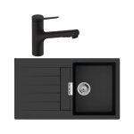 Hansgrohe - evier 1 bac 840 s52 synthse noir + robinet de cuisine avec douchette zesis m33 150 2 jets ...
