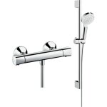 Mitigeur douche thermostatique hansgrohe ecostat universal chrom + pack pommeau de douche crometta 2 ...