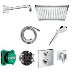 Hansgrohe pack douche encastr�e crometta e 240 ecostat square ecosmart chrom�