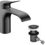Hansgrohe vivenis - mitigeur de lavabo avec bonde, ecosmart, coolstart, chrome noir bross� 75014340