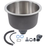 Haofy mini �vier de cuisine rond en acier inoxydable avec raccord de goutti�re mini �vier de cuisine ...