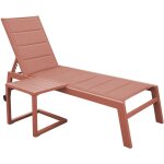 Happy garden - set bain de soleil et table d'appoint barbados en textil�ne terracotta - aluminium terracotta ...