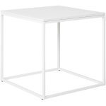 Harald - bout de canap� carr� acier et aspect bois blanc