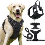 Harnais chien anti traction, pour chien facile � mettre harnais r�fl�chissant r�glable avec attache devant ...