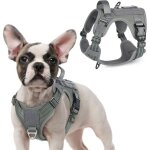 Harnais chien anti traction, harnais tactique chien r�fl�chissant r�glable avec poign�e et anneaux pour ...
