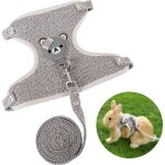 Harnais avec laisse pour lapin et petits animaux - accessoire réglable et respirant (gris) Harnais avec laisse pour lapin et petits animaux - accessoire réglable et respirant (gris)