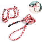 Harnais et laisse r�glables pour chat, motif lune et �toiles, boucle de s�curit� anti - fugue