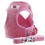 Harnais r�fl�chissant r�glable, laisse, gilet pour chiot, sangles en velours c�tel� respirant, harnais ...