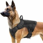 Harnais tactiques pour chien m noir, gilets  anneaux pour chiens de travail militaires d'entranement ...