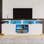 Hauss spole - meuble tv blanc moderne 140 x 35 x 61 cm, éclairage led 16 couleurs pour téléviseur 60' ... Hauss spole - meuble tv blanc moderne 140 x 35 x 61 cm, éclairage led 16 couleurs pour téléviseur 60' ...