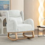 Hauss spole - rocking chair, fauteuil, chaise rembourre, tissu teddy, confortable, salon / chambre, ...