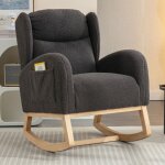 Hauss spole - rocking chair, fauteuil, chaise rembourr�e, tissu teddy, confortable, salon / chambre, ...