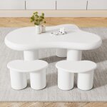 Hauss spole - 2 petits tabourets irréguliers 16x42x24, 5cm, tabouret de table basse, tabouret bas, mdf, ... Hauss spole - 2 petits tabourets irréguliers 16x42x24, 5cm, tabouret de table basse, tabouret bas, mdf, ...
