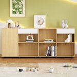 Hauss spole - buffet de cuisine � roulettes, meuble de rangement vitrine, rangement ouvert, mdf, couleur ...