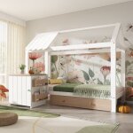 Hauss spole - lit cabane enfant en bois 90x200 cm avec 1 tiroir et chevet amovible, sommier à lattes, ... Hauss spole - lit cabane enfant en bois 90x200 cm avec 1 tiroir et chevet amovible, sommier à lattes, ...