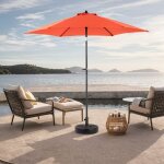 Parasol de jardin et piscine, 4, 5 pieds, avec manivelle - haute protection solaire et 100% polyester, ...