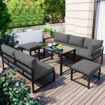 Hauss spole - salon de jardin 5 pièces, 2 canapés + 2 tabourets + 1 table basse, canape jardin, fer, ... Hauss spole - salon de jardin 5 pièces, 2 canapés + 2 tabourets + 1 table basse, canape jardin, fer, ...