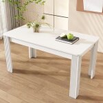 Hauss spole - table � manger rectangle de 116 cm - 4 � 6 personnes, table basse de salon cuisine, blanc ...