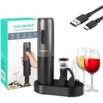 Haushof tire bouchon lectrique rechargeable, ouvre - bouteilles lectriques avec coupe - feuille / verseur ...