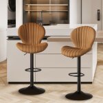 Tabouret de bar, lot de 2, chaise de bar chaises de cuisine avec dossier et repose - pieds pour la cuisine ...