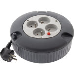 Hbf - enrouleur h05vv - f 4 prises 3g1, 5mm 4m + coupe - circuit - gris - zenitech