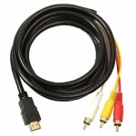 Hdmi rca 3 c�ble hdmi vers rca convertiss adaptat c�ble cordon �mett de transmission � sens unique de ...