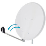 Hdsat parabole satellite acier blanche 65cm click - clack premontee support pliable repliable
