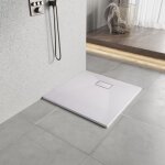 Heilmetz receveur de douche l. 80 x l. 80 cm blanc carr semblable  la pierre bac  douche extra - plat ...