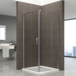 Helena cabine de douche 90x90 cm h. 190 battante verre 6 mm transparent, chrom�