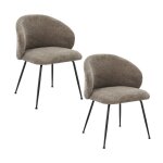 Hellin - chaises design de salle � manger en tissu chenille (lot de 2) - lou