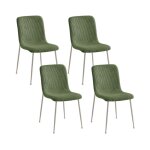 Hellin - chaises de salle � manger en velours c�tel� (lot de 4) - sarina