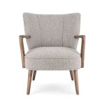 Hellin - fauteuil crapaud à accoudoirs en tissu bouclette gris - jim Hellin - fauteuil crapaud à accoudoirs en tissu bouclette gris - jim