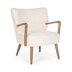 Hellin - fauteuil crapaud � accoudoirs en tissu peluche - jim