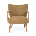 Hellin - fauteuil crapaud  accoudoirs en tissu peluche - jim