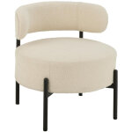 Hellin - fauteuil lounge en m�tal noir et bouclette - gerda